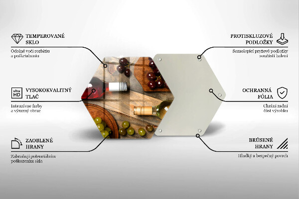 Glas Ceranfeldabdeckung Spritzschutz Weinflaschen und Trauben