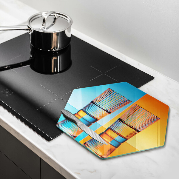 Glas Ceranfeldabdeckung Spritzschutz Zwei Gläser Wasser