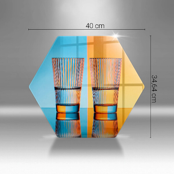 Glas Ceranfeldabdeckung Spritzschutz Zwei Gläser Wasser