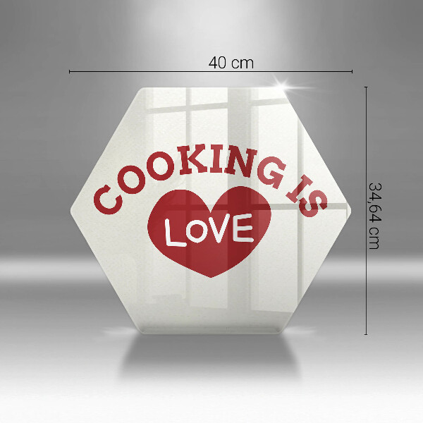 Glas Ceranfeldabdeckung Spritzschutz Cooking is love