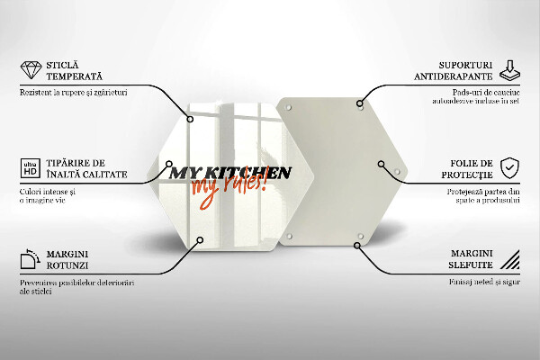 Glas Ceranfeldabdeckung Spritzschutz My kitchen my rules