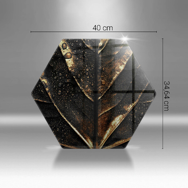 Glas Ceranfeldabdeckung Spritzschutz Gold Blatt