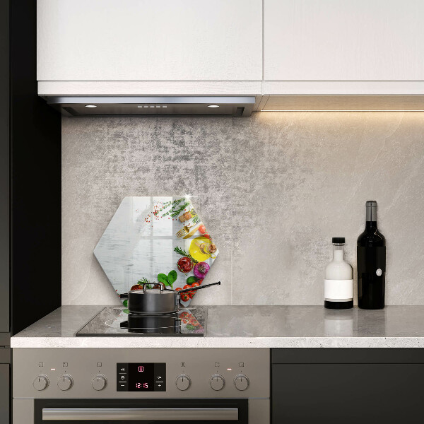 Glas Ceranfeldabdeckung Spritzschutz Gemüse und Gewürze