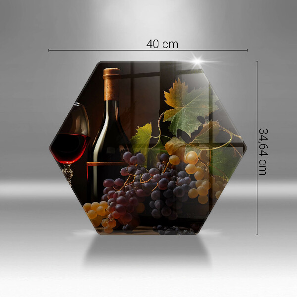 Glas Ceranfeldabdeckung Spritzschutz Glas Wein und Trauben