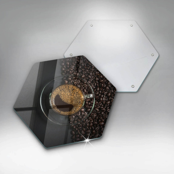 Glas Herdabdeckplatte Kaffee und Bohnen
