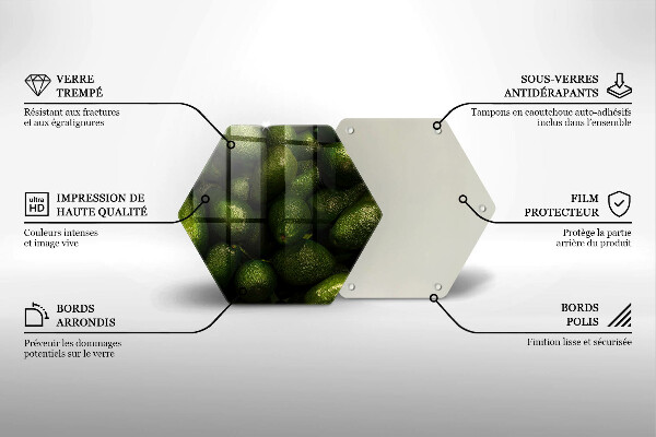 Glas Herdabdeckplatte Avocadofrucht