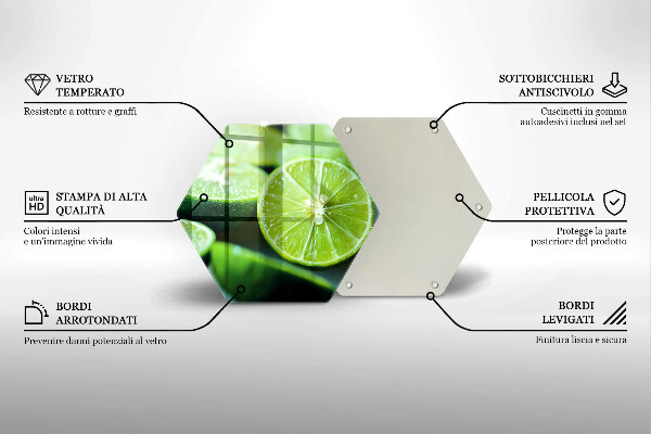Glas Herdabdeckplatte Limetten-Zitrusfrüchte