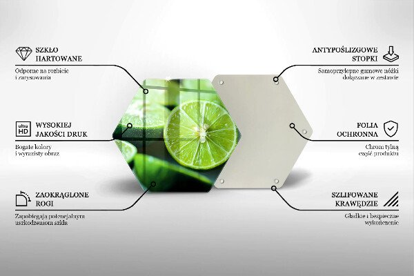 Glas Herdabdeckplatte Limetten-Zitrusfrüchte