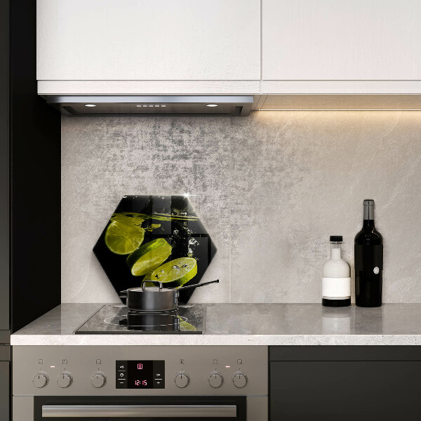 Glas Herdabdeckplatte Limetten im Wasser