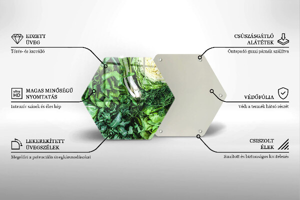 Glas Herdabdeckplatte Grünes Gemüse