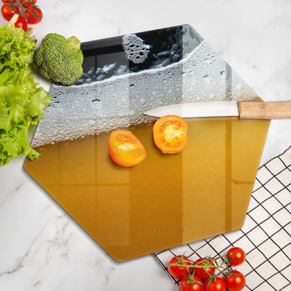 Glas Herdabdeckplatte Bierschaum trinken