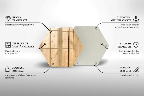 Glas Herdabdeckplatte Zarte Holzbretter