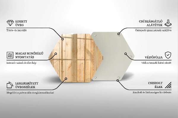 Glas Herdabdeckplatte Zarte Holzbretter