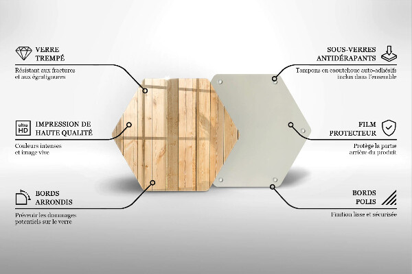 Glas Herdabdeckplatte Zarte Holzbretter