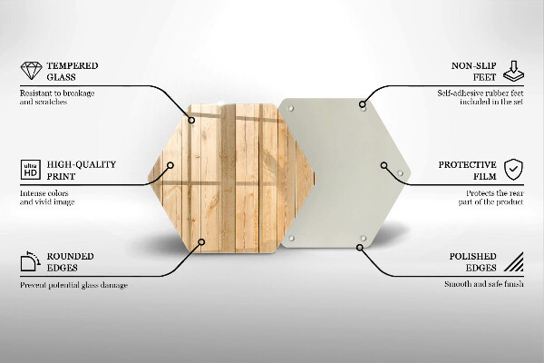 Glas Herdabdeckplatte Zarte Holzbretter