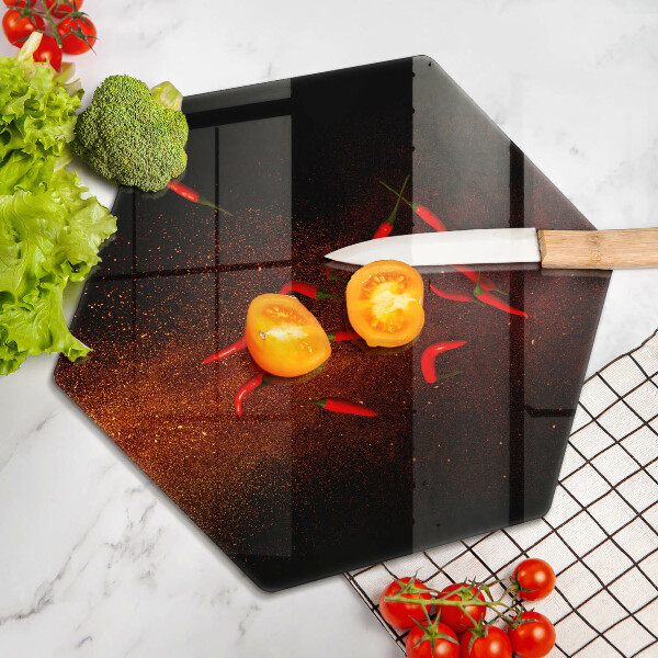 Glas Herdabdeckplatte Scharfe Chilischoten