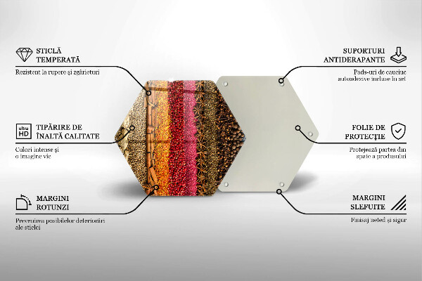 Glas Herdabdeckplatte Bunte Gewürze
