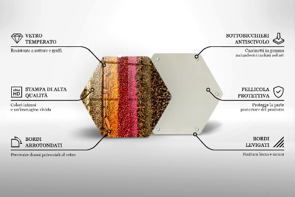Glas Herdabdeckplatte Bunte Gewürze