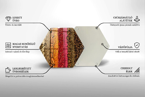 Glas Herdabdeckplatte Bunte Gewürze