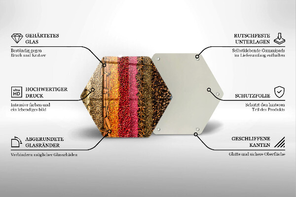 Glas Herdabdeckplatte Bunte Gewürze