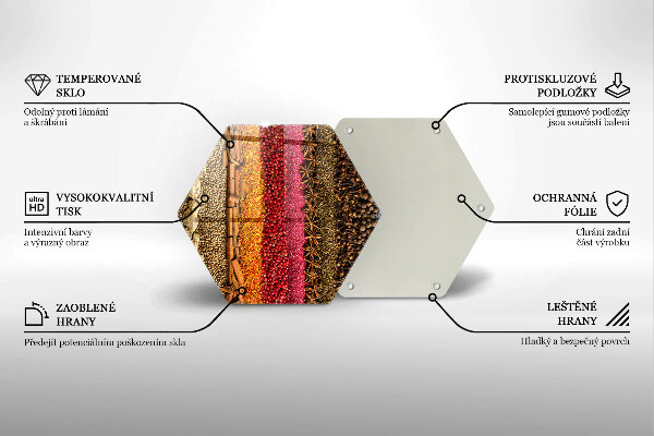 Glas Herdabdeckplatte Bunte Gewürze
