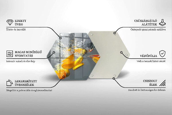Glas Herdabdeckplatte Zitronen im Wasser