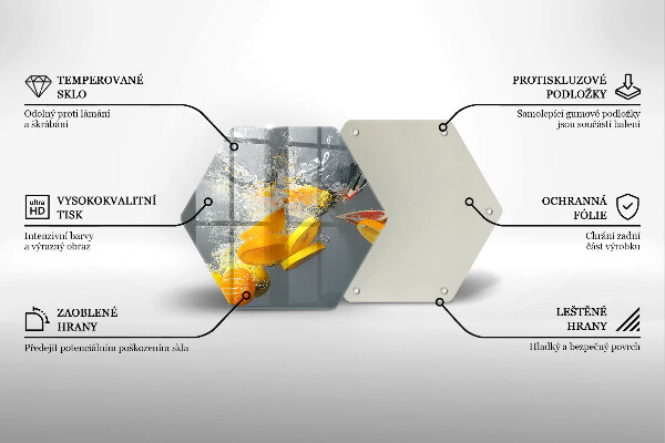 Glas Herdabdeckplatte Zitronen im Wasser