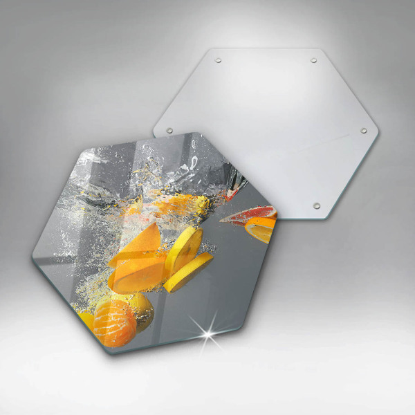 Glas Herdabdeckplatte Zitronen im Wasser