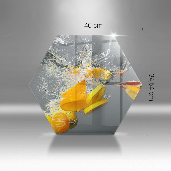 Glas Herdabdeckplatte Zitronen im Wasser