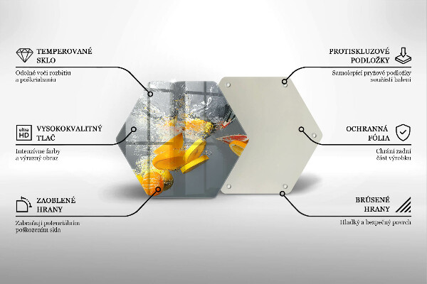 Glas Herdabdeckplatte Zitronen im Wasser