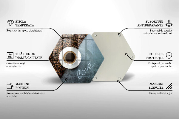 Glas Herdabdeckplatte Kaffeebohnen und Tasse