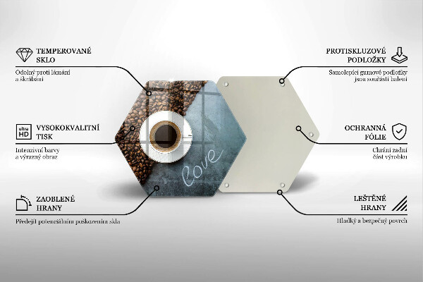 Glas Herdabdeckplatte Kaffeebohnen und Tasse