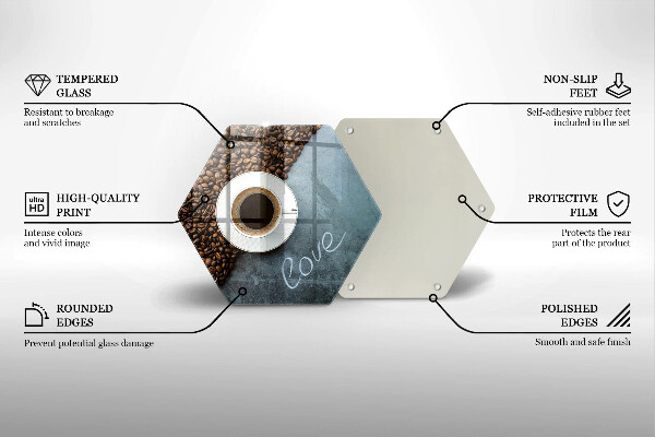 Glas Herdabdeckplatte Kaffeebohnen und Tasse