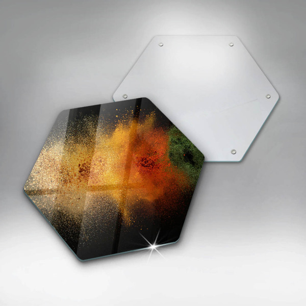 Glas Herdabdeckplatte Bunte Gewürze