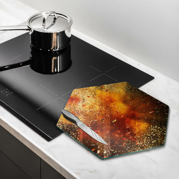 Glas Herdabdeckplatte Bunte Gewürze