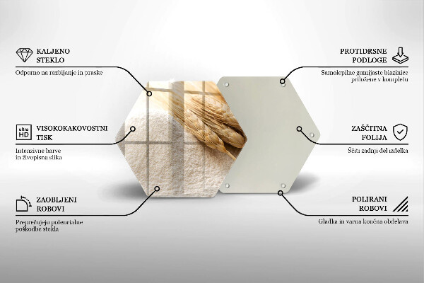 Glas Herdabdeckplatte Mehl und Ähren