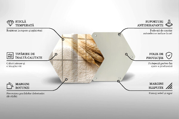 Glas Herdabdeckplatte Mehl und Ähren