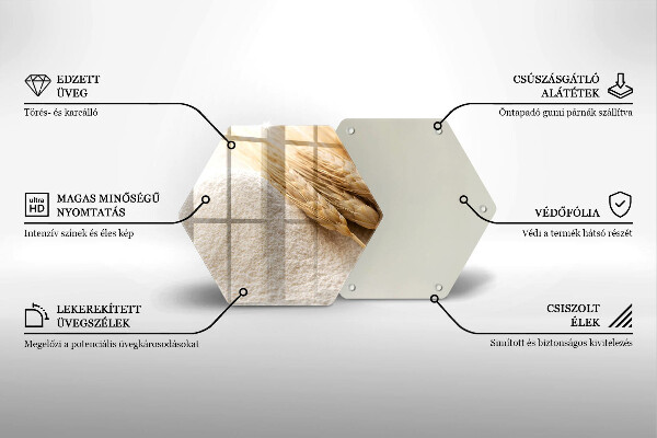 Glas Herdabdeckplatte Mehl und Ähren