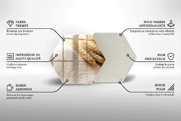 Glas Herdabdeckplatte Mehl und Ähren
