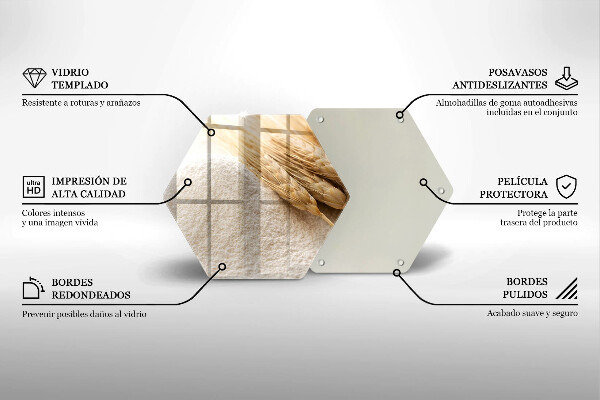 Glas Herdabdeckplatte Mehl und Ähren