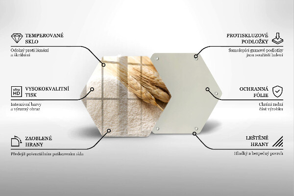 Glas Herdabdeckplatte Mehl und Ähren