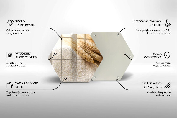 Glas Herdabdeckplatte Mehl und Ähren