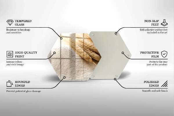 Glas Herdabdeckplatte Mehl und Ähren