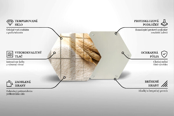 Glas Herdabdeckplatte Mehl und Ähren
