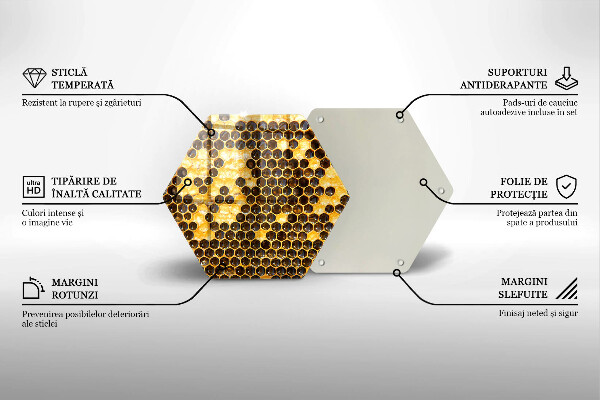 Glas Herdabdeckplatte Bienenwabe