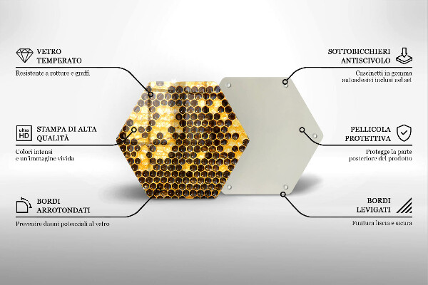 Glas Herdabdeckplatte Bienenwabe