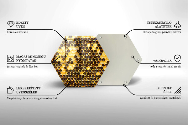 Glas Herdabdeckplatte Bienenwabe