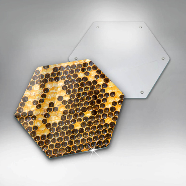 Glas Herdabdeckplatte Bienenwabe
