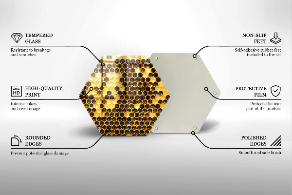 Glas Herdabdeckplatte Bienenwabe
