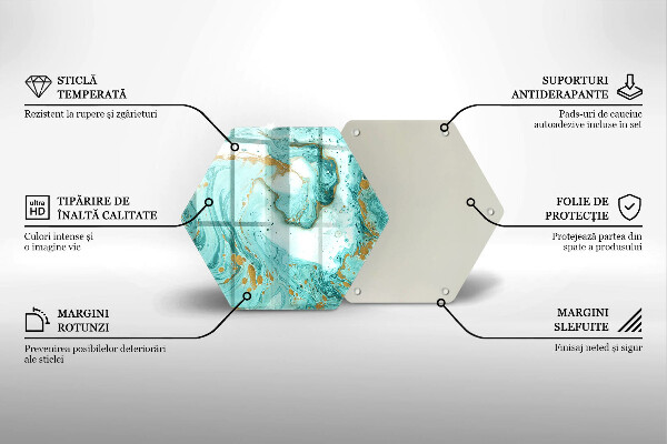 Glas Herdabdeckplatte Blaue Abstraktion